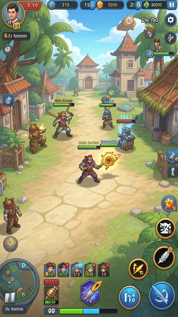 Tampilan slot dengan tema tropis yang ceria.