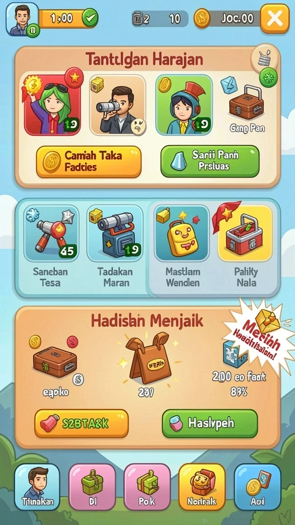 Sistem reward yang memotivasi pemain untuk terus bermain.