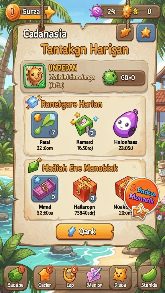 Sistem reward menarik untuk memotivasi pemain.