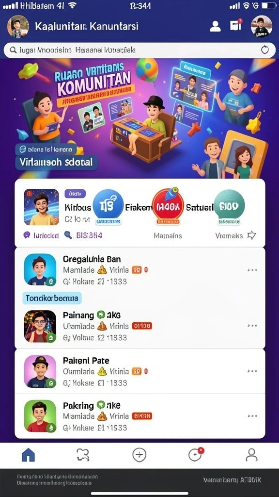 Fitur interaktif yang memungkinkan komunikasi antar pemain.